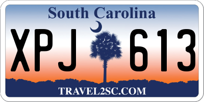 SC license plate XPJ613