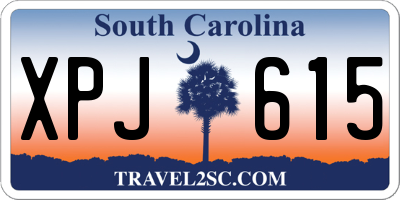 SC license plate XPJ615