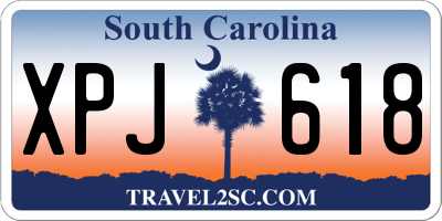 SC license plate XPJ618