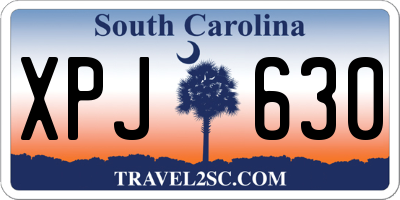 SC license plate XPJ630