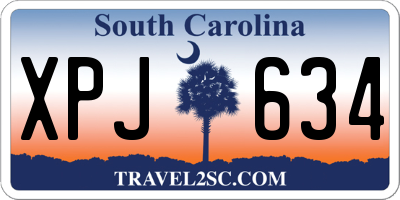 SC license plate XPJ634