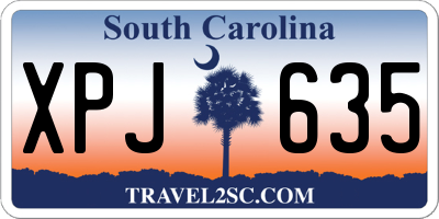 SC license plate XPJ635