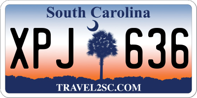 SC license plate XPJ636