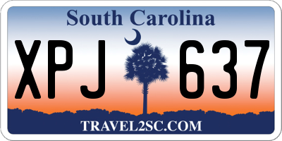 SC license plate XPJ637