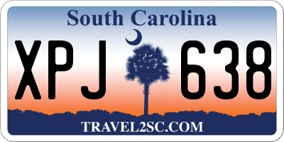 SC license plate XPJ638