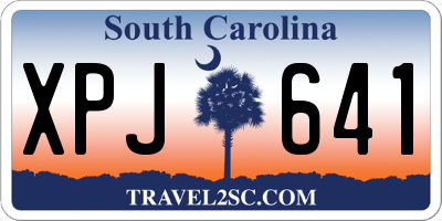 SC license plate XPJ641