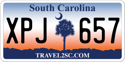 SC license plate XPJ657