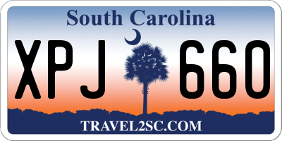 SC license plate XPJ660
