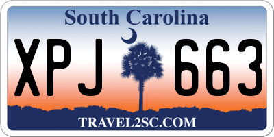 SC license plate XPJ663