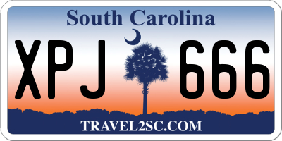 SC license plate XPJ666