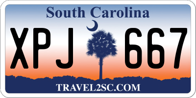 SC license plate XPJ667
