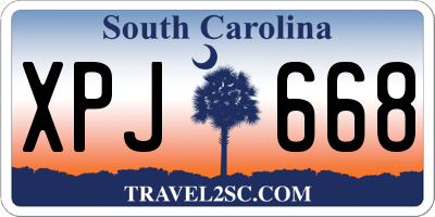 SC license plate XPJ668