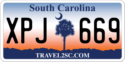 SC license plate XPJ669