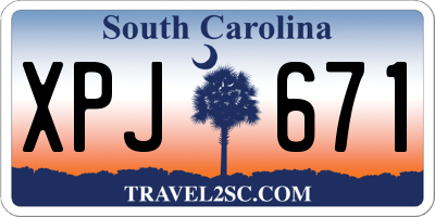 SC license plate XPJ671