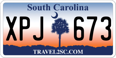 SC license plate XPJ673