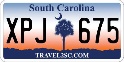 SC license plate XPJ675
