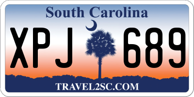 SC license plate XPJ689