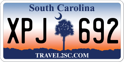 SC license plate XPJ692