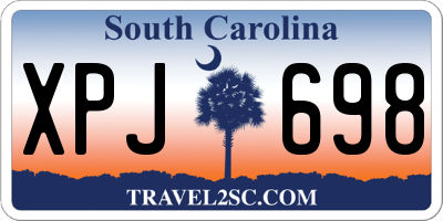 SC license plate XPJ698