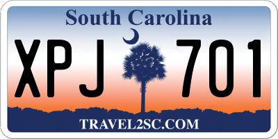 SC license plate XPJ701