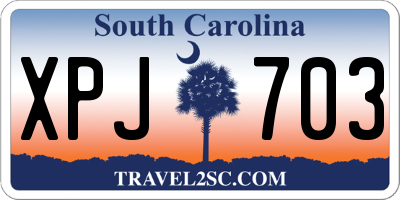 SC license plate XPJ703