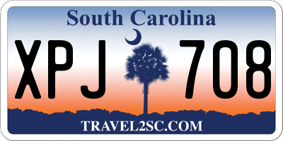 SC license plate XPJ708