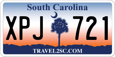 SC license plate XPJ721