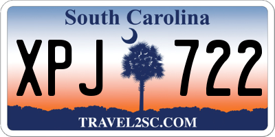 SC license plate XPJ722