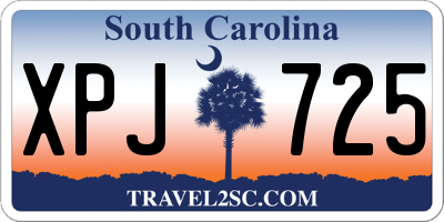SC license plate XPJ725