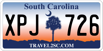 SC license plate XPJ726