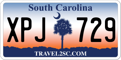 SC license plate XPJ729