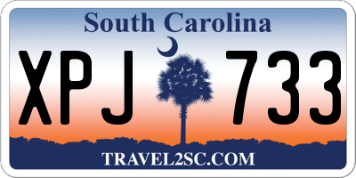 SC license plate XPJ733