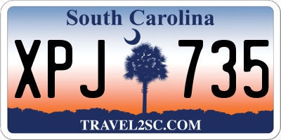 SC license plate XPJ735