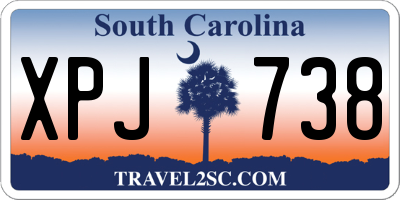 SC license plate XPJ738