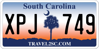 SC license plate XPJ749
