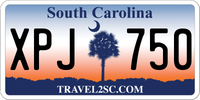 SC license plate XPJ750