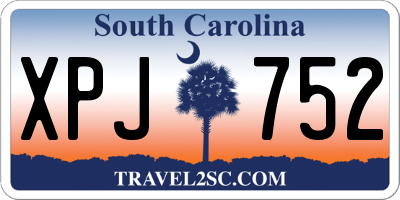 SC license plate XPJ752