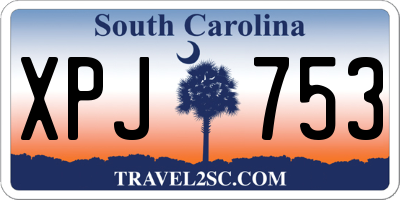 SC license plate XPJ753