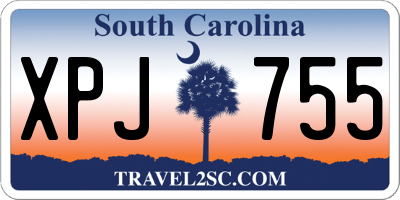 SC license plate XPJ755