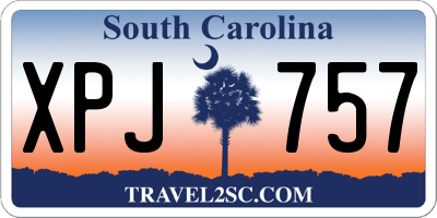 SC license plate XPJ757