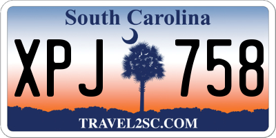 SC license plate XPJ758