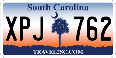 SC license plate XPJ762