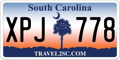 SC license plate XPJ778