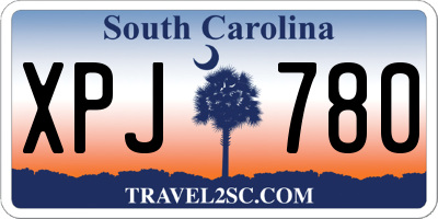 SC license plate XPJ780