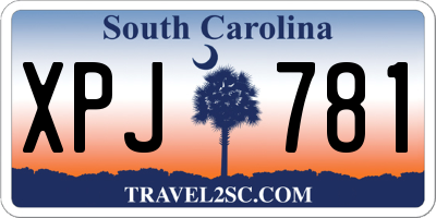 SC license plate XPJ781
