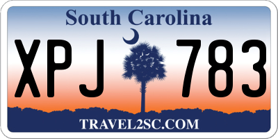 SC license plate XPJ783