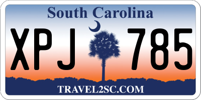 SC license plate XPJ785