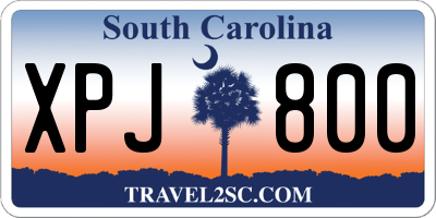 SC license plate XPJ800