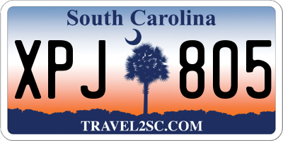 SC license plate XPJ805