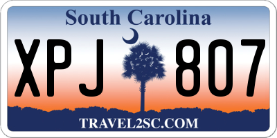SC license plate XPJ807